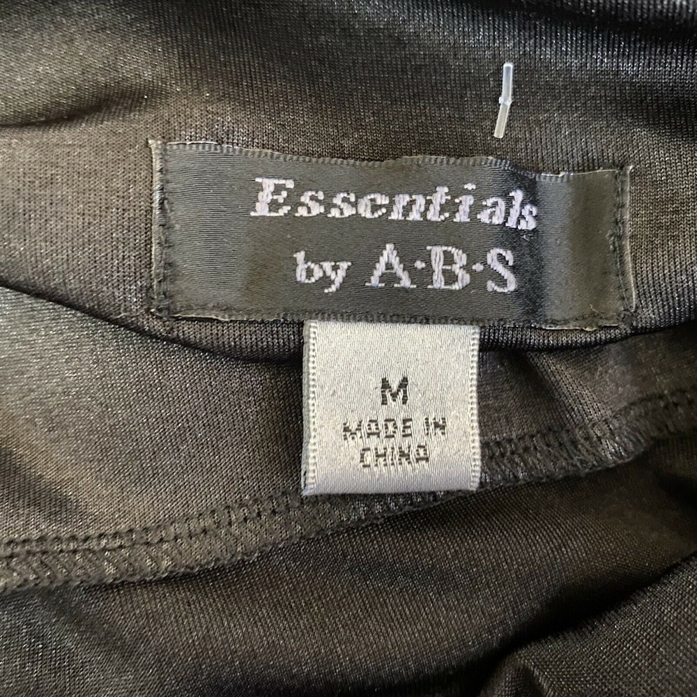 Essentials By Abs Black Drape Neck Mini Dress M - image 7